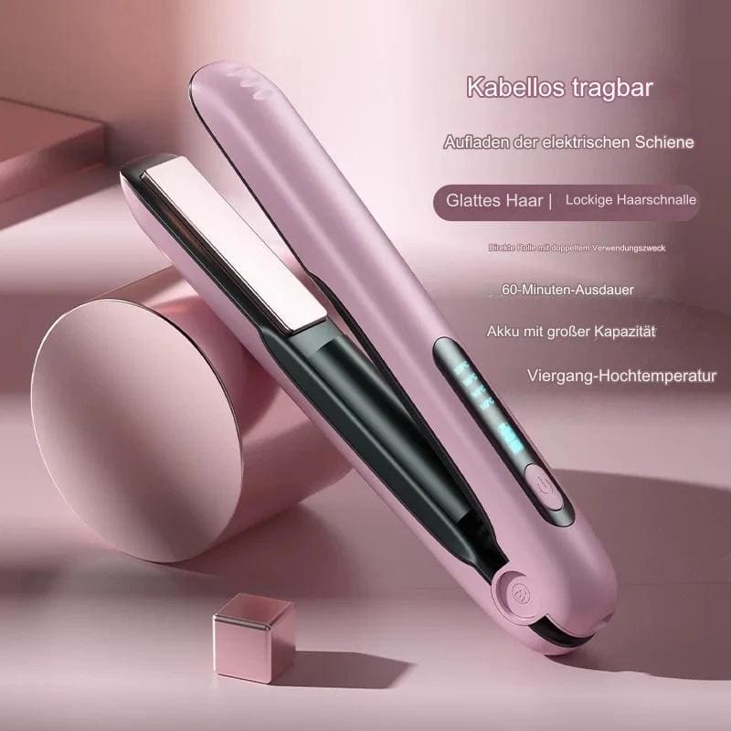 Kabelloser 2-in-1 Haarstyler für Glätten und Locken