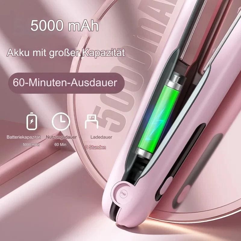 Kabelloser 2-in-1 Haarstyler für Glätten und Locken